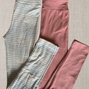 Kids Pink and Striped Leggings Set